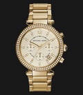 Michael Kors Parker MK5354 Chronograph Champagne Dial Gold Stainless Steel Strap-0