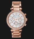 Michael Kors Parker MK5491 Chronograph Pearl Dial Rose Gold Stainless Steel Strap-0