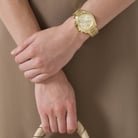 Michael Kors MK5798 Bradshaw Chronograph Champagne Dial Gold Bracelet Watch-4
