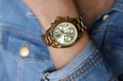 Michael Kors MK5798 Bradshaw Chronograph Champagne Dial Gold Bracelet Watch-5