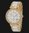 Michael Kors MK6119 Parker White Dial Gold-tone Stainless Steel Bracelet Watch-0