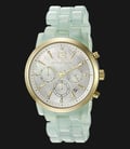 Michael Kors MK6311 Audrina Chronograph Pearl Dial Green Acetate Strap Watch-0
