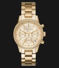 Michael Kors Ritz MK6356 Chronograph Gold Sunray Dial Gold Stainless Steel Strap-0