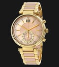 Michael Kors MK6360 Sawyer Chronograph Pink Dial Two-tone Stainless Steel-0