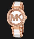 Michael Kors MK6365 Parker Silver Dial Rose-tone Bracelet Watch-0