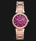 Michael Kors MK6403 Mini Parker Plum Mother of Pearl Rose Gold Leather Strap-0