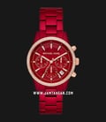 Michael Kors MK6665 Ritz Chronograph Red Dial Red Stainless Steel Strap-0