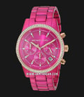 Michael Kors Slim Ritz Pave MK6718 Chronograph Ladies Pink Dial Pink Stainless Steel Strap-0