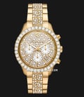 Michael Kors Layton MK6977 Chronograph Ladies Crystals Dial Gold Stainless Steel Strap-0