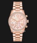 Michael Kors Lexington MK7242 Chronograph Ladies Pink Dial Rose Gold Stainless Steel Strap-0