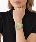 Michael Kors Everest Pave MK7360 Gold Dial Green Embossed Silicone Strap-3