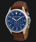 Michael Kors MK8362 Gage Chronograph Blue Dial Brown Leather Strap-0
