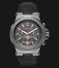 Michael Kors MK8511 Dylan Grey Ion-Plated Dial Black Leather Strap-0