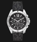 Michael Kors Brecken MK8850 Chronograph Black Dial Black PVC Leather Strap-0