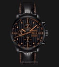 MIDO Multifort M005.614.36.051.22 Chronograph Automatic Black Dial Black Leather Strap-0