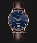 MIDO Commander II M021.626.36.041.00 Big Date Blue Dial Brown Leather Strap-0