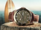 MIDO Ocean Star M026.430.36.091.00 Automatic Man Green Dial Brown Leather Strap-4