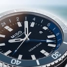 MIDO Ocean Star M026.629.17.051.00 GMT Black Dial Blue Fabric With Leather Strap-5
