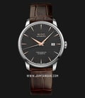 MIDO Baroncelli M027.408.16.061.00 Chronometer Silicon Automatic Anthracite Dial Brown Leather Strap-0