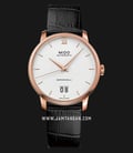 Mido M027.426.36.018.00 Baroncelli III Big Date Automatic White Dial Black Leather Strap-0