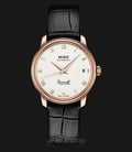 Mido M027.207.36.013.00 Baroncelli III Heritage Automatic White Dial Black Leather Strap-0