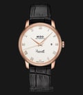 MIDO Baroncelli III M027.407.36.013.00 Heritage Automatic White Dial Black Leather Strap-0
