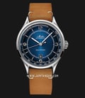 MIDO Multifort M040.407.16.040.00 Patrimony Automatic Blue Dial Brown Patina Leather Strap-0