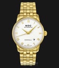 Mido M8600.3.26.1 Baroncelli II Automatic White Dial Gold Stainless Steel Strap-0