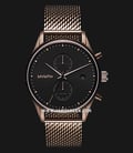 MVMT Voyager 28000242-D Maple Frost Dual Time Black Dial Taupe Mesh Strap-0