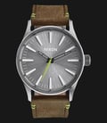 NIXON A3772290 Sentry SS Brown Lime Leather Strap-0