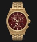 NIXON A9722397 Time Teller Chronograph Red Dial Gold Stainless Steel-0
