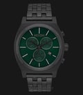 NIXON A9722399 Time Teller Green Dial Black Stainless Steel Watch-0