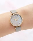 Olivia Burton OB16AM154 Queen Bee Ladies Grey Mother of Pearl Dial Grey Leather Strap-3