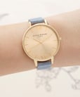 Olivia Burton OB16BD111 Sunray Dial Chalk Ladies Gold Sunray Dial Blue Suede Leather Strap-3