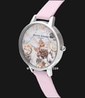 Olivia Burton Floral OB16CS21 Marble Florals Multicolor Dial Pearlescent Pink Leather Strap-1