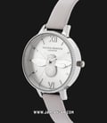 Olivia Burton Bee OB16GD05 Silver Dial Grey Lilac Leather Strap-1