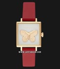 Olivia Burton Butterfly OB16GSET27 White Dial Red Leather Strap + Gift Set-0