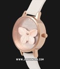 Olivia Burton OB16MB16 3D Butterfly Blush Ladies Dual Color Dial White Leather Strap-1
