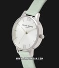 Olivia Burton OB16MD87 Sunray Dial Sage Ladies Silver Dial Light Green Leather Strap-1