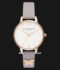 Olivia Burton OB16MDW39 Embellished Butterfly Lilac Ladies White Dial Grey Leather Strap-0