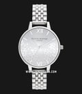 Olivia Burton Floral OB16MV101 Bejewelled Lace Silver Sunray Dial Stainless Steel Strap-0
