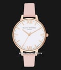 Olivia Burton Timeless OB16TL14 White Dial Dusty Pink Leather Strap-0