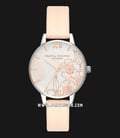 Olivia Burton OB16VM27 Abstract Florals Dial Peach Leather Strap-0