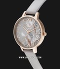 Olivia Burton Floral OB16VM37 Abstract Florals Dial Grey Leather Strap-1