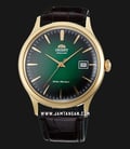 Orient Bambino V4 FAC08002F Classic Mechanical Green Dial Brown Leather Strap-0