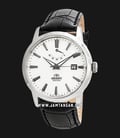 Orient Curator II FAF05004W Automatic Men Silver Dial Black Leather Strap-0