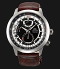 Orient FDH00002B Automatic Men Dual Timer Silver Black Dial Brown Leather Strap-0