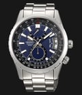 Orient FDH01002D0 Voyager Dual Time Blue Patterned Dial Stainless Steel Watch-0