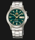Orient 3 Stars FEM0201ZF9 Crystal Automatic Men Green Gradient Dial Stainless Steel Strap-0