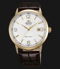 Orient Symphony FER27004W Automatic Men White Dial Dark Brown Leather Strap-0